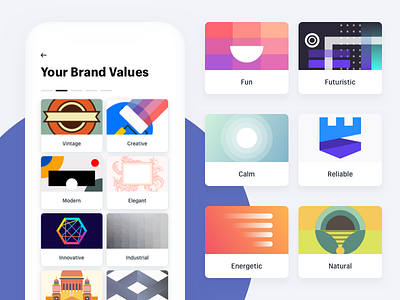 Brand Value Illustration Concept app branding color filter grid hatchful icon illustration ios iphone ui ux