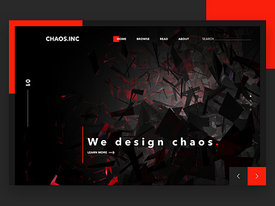 Abstract Landing Page Microtrend abstract black chaos clean dark design fractal minimal modern portfolio responsive web