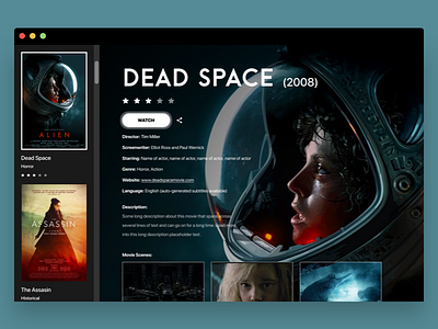 Movie Viewer Desktop abstract alien application art astronaut dead desktop film movie site space web