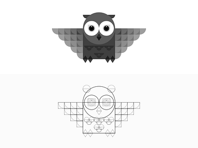 Geometric Owl Illustration animal bird flat forest geometric icon illustration logo minimal moon night owl