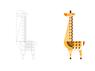 Geometric Giraffe Illustration animal art flat geometric giraffe horse icon illustration logo long minimal vector