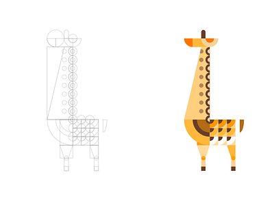 Geometric Giraffe Illustration