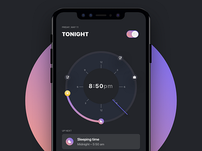 Clock Based Calendar Concept android app calendar clock exercise ios mobile phone sleep timer tracker ui