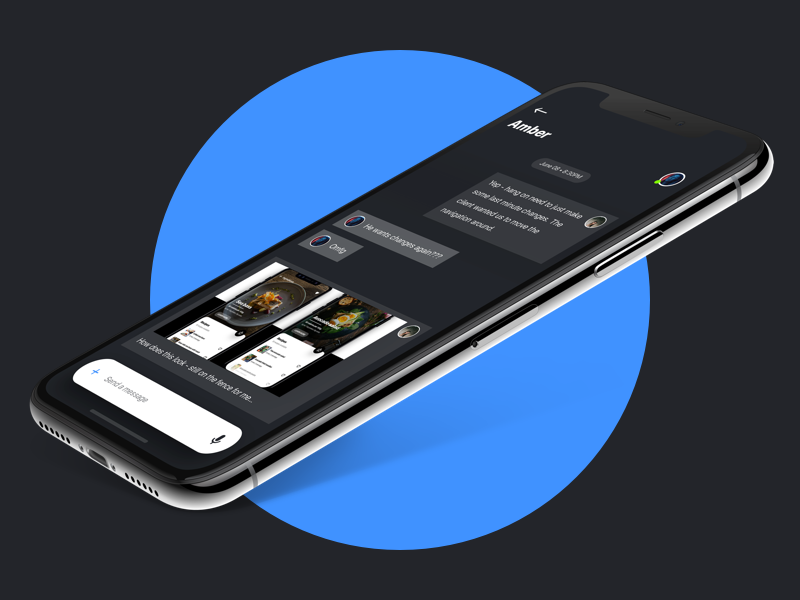 Dark UI Messaging App Concept (WIP) photo phone video call voice chat ios app messenger message ui dark
