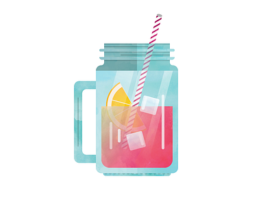 Sangria Mason Jar Illustration alcohol drink flat fruit icon icons illustration logo sangria vector water wine