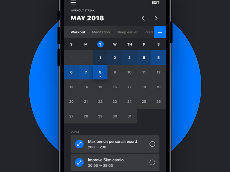 Calendar x Momentum Habit Forming Concept by richard.ux on Dribbble