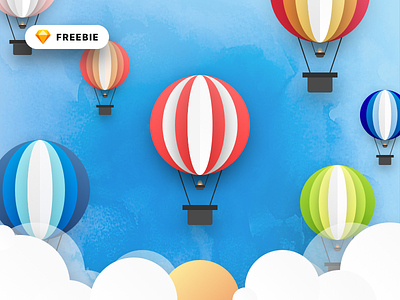 Hot Air Balloon Illustration Freebie air balloon color free freebie hot icon illustration logo vector water