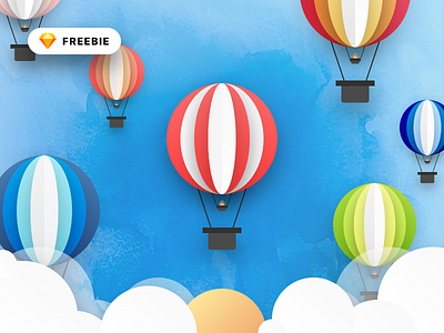 Hot Air Balloon Illustration Freebie