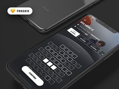 Movie Booking Mobile Concept app booking cinema dark ios iphone movie reserve seats theatre tickets ui