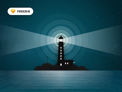 Textured Lighthouse Illustration dark flat house icon illustration light lighthouse logo minimal night texture vector