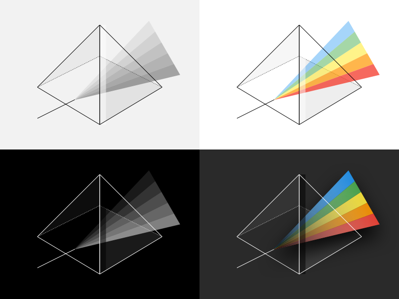 Rainbow Prism Illustration refraction reflection triangle prism illustration geometric shape rainbow vector mark icon logo