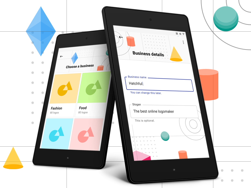 Material Design Exploration ui ux app tile card form 3d shape geometric android google material