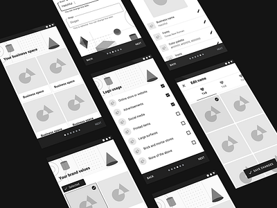 Material 2.0 Wireframes Continued 3d android app geometric google list material rough shape sketch wireframe