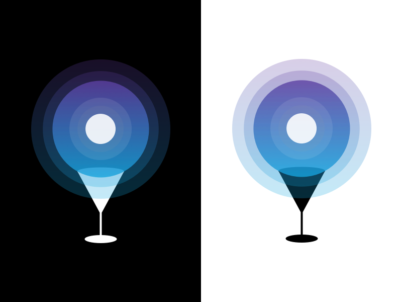 Moon Location Drink cocktail drink logo illustration vector icon mark location moon gradient