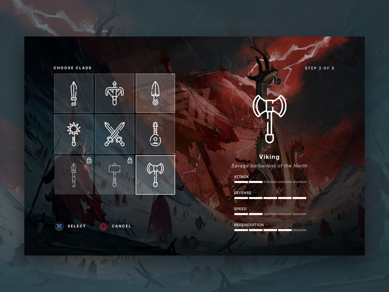 Character Selection 1.0 pick class onboard menu ui role rpg game video selection character