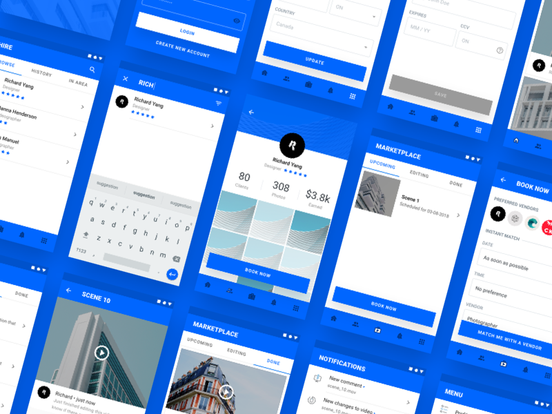 Material Booking App Concept (WIP) Cont'd ui ux app view tile video book shape android google material