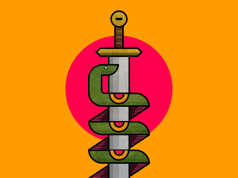 Snake Sword logo tattoo sword snake vector ux ui illustration icons icon graphic flat