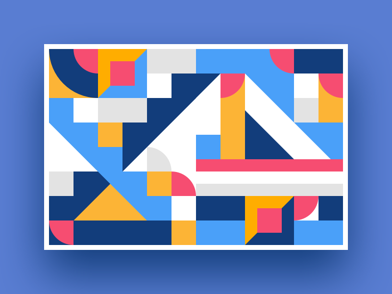 Abstract Geometric Postcard illustration icon color shape grid card postcard post flat vector geometric abstract