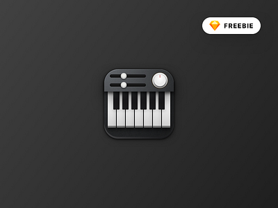 Skeuomorphic Piano Icon 3d freebie icon illustration instrument logo music piano sketch skeuomorphic texture vector