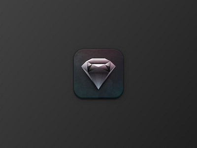 Skeuomorphic Diamond Icon 3d diamond gem icon illustration logo sketch skeuomorphic texture vector