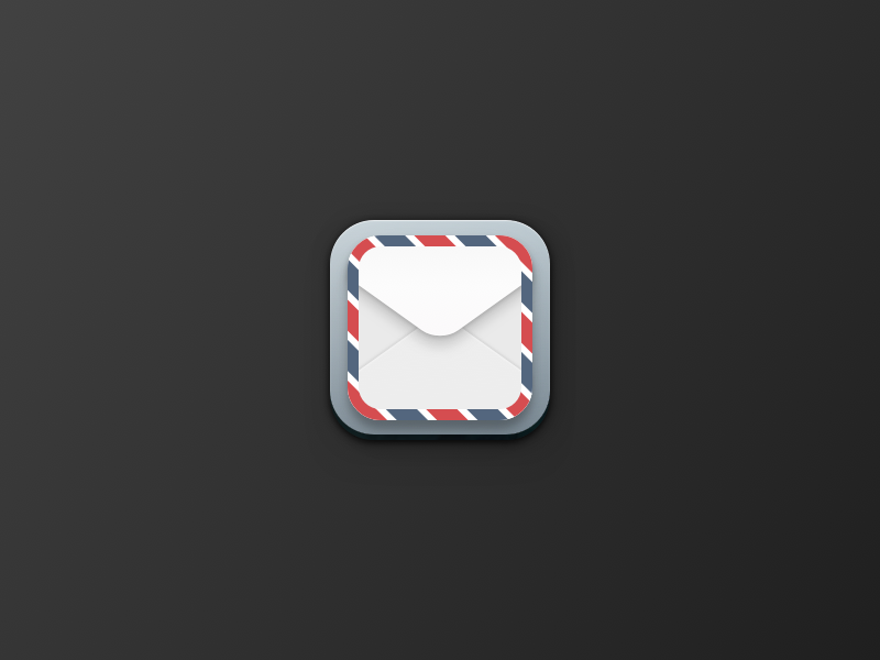 Skeuomorphic Mail Icon postage skeuomorphic postal illustration vector icon logo app mail