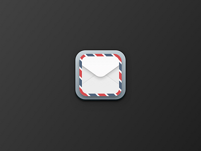 Skeuomorphic Mail Icon app icon illustration logo mail postage postal skeuomorphic vector