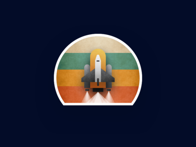 Vintage Rocket Stamp