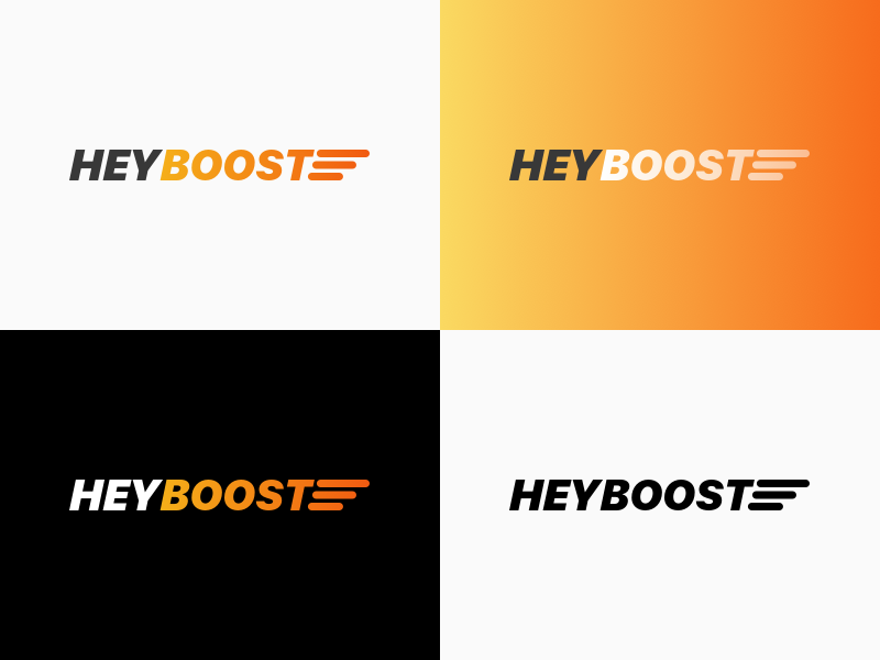 Boost Logo card business mockup vector illustration mark logo icon growth boost