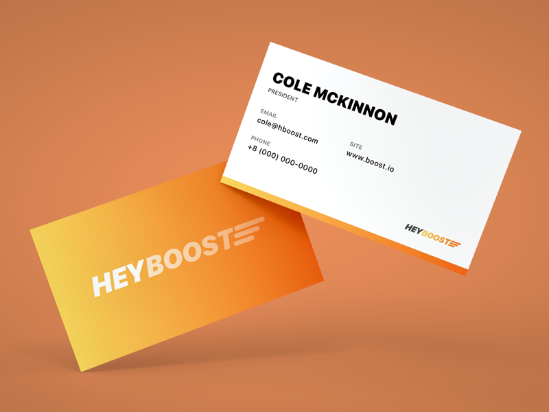Boost Business Card boost growth icon logo mark illustration vector mockup business card