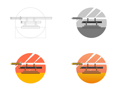 Katana Illustration (WIP) flat game icon illustration japan japanese katana logo minimal rpg sword vector weapon