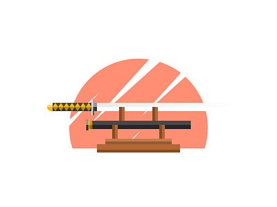 Katana Final branding flat game icon illustration japan japanese katana logo minimal rpg sword weapon