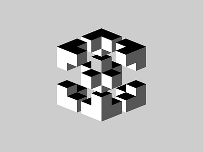 New 3d 3d art black black white flat flat 2d geometric geometric geometric illustration icon isometric minimal monochrome render shape vector