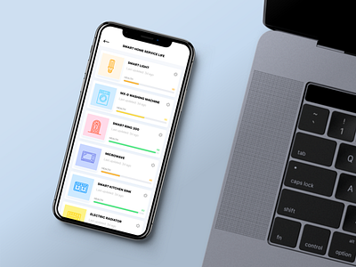 Smart Home Health Check Screen appliance check design flat health icon ios iot iphone kitchen minimal smart smart home smarthome ui ux vector web white