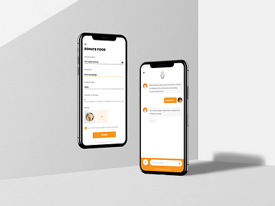 Food Waste Donation Concept app chat chat bot design donate donation food food app ios iphone minimal mobile ui voice waste