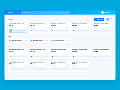 Audio Transcription Dashboard—Grid View (WIP) ai audio brand branding icon illustration logo machine learning microphone minimal modern music radio scribr sound soundwave transcribe transcription vector voice