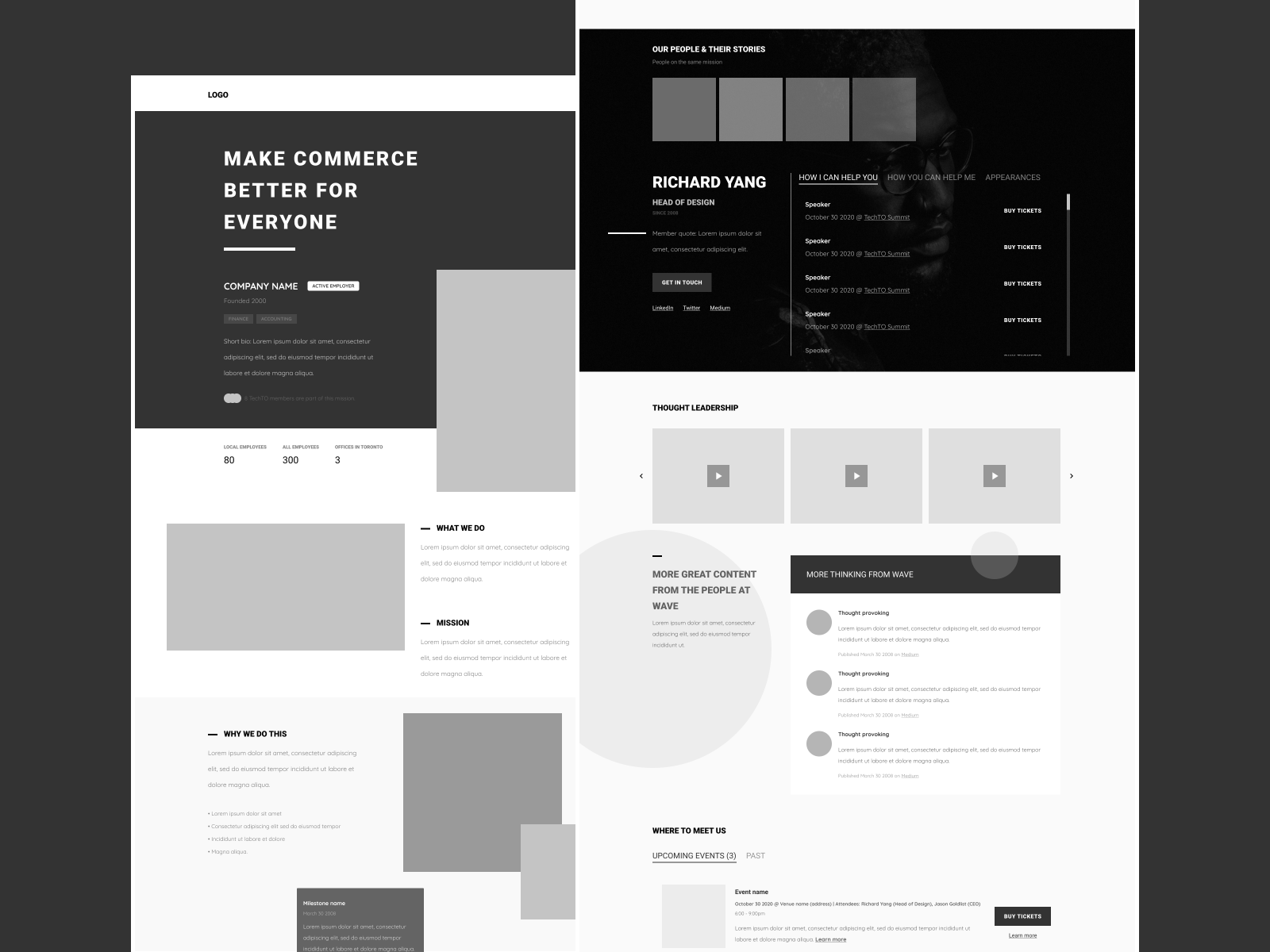 Startup Profile Page Wireframe by richard.ux on Dribbble