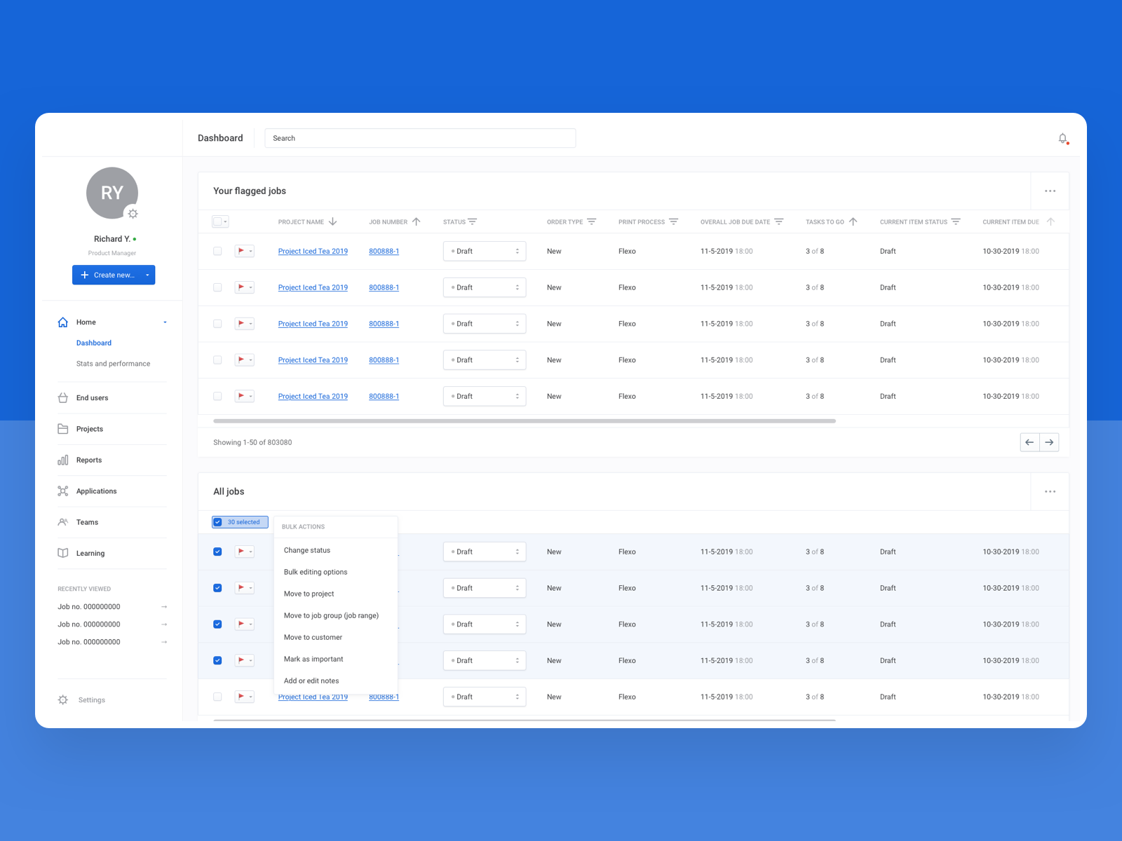 Dashboard Table by richard.ux on Dribbble