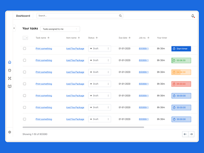 Dashboard Timer Concept contract contractor dashboard dashboard template dashboard ui data database enterprise hours log minimal tasks time tracker white wireframe