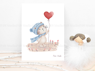 Teddy bear with balloon heart balloon card cartoon character flowers heart hero present stump teddy teddy bear valentine card valentines valentines day