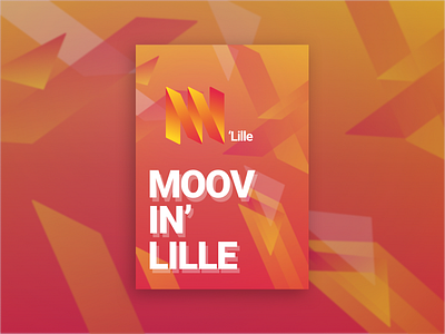 Moovin'Lille creative concept gradient logo pattern poster travel