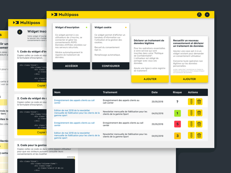 Multipass RGPD Connect Web product data form light preview product rgpd web yellow