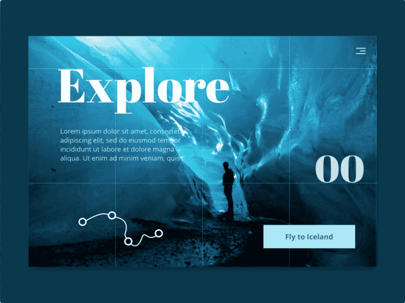 Iceland Adventure concept animation explore invision studio transition travel webdesign