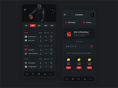 UI for a sports betting App