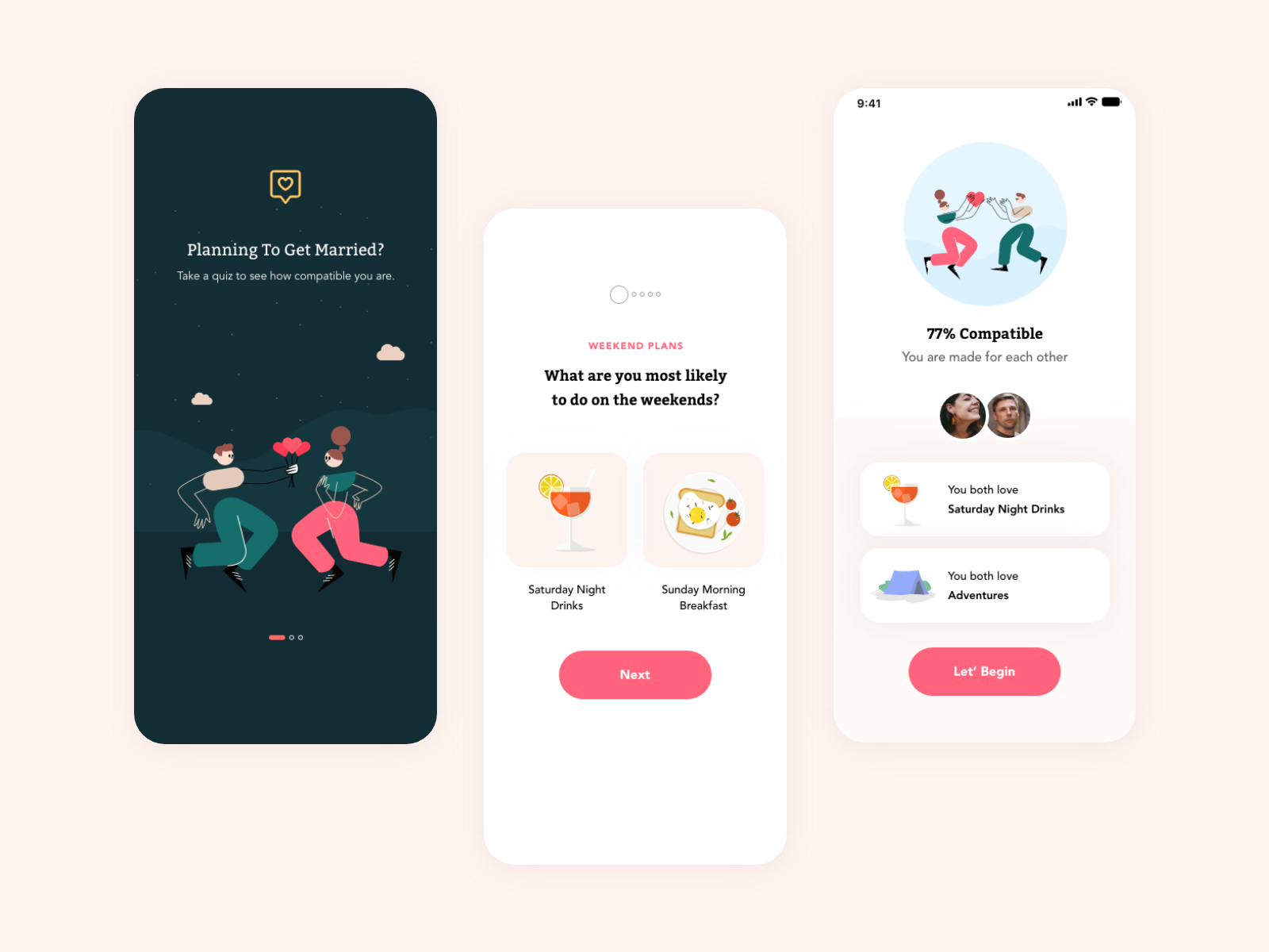 Compatibility App by Payal Sonawane on Dribbble