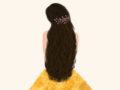 Long hair girl illustration