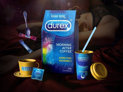 Durex Condoms "Morning After Coffee" Design Concept branding design graphic design mock up