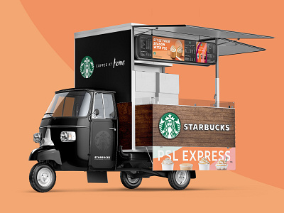 Starbucks Coffee Beverage Cart Design beverage cart beverage cart design branding design food truck graphic design mock up