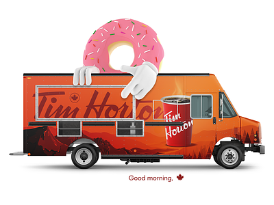 Tim Hortons Coffee Beverage Truck Design Mockup coffee truck design food truck design graphic design mock up