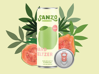 Skinny Fruit Beverage Can Illustration Design