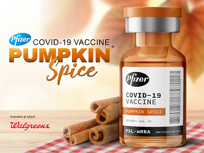 Pumpkin Spice Vaccine Parody Design Concept branding design graphic design medical branding medical design mock up